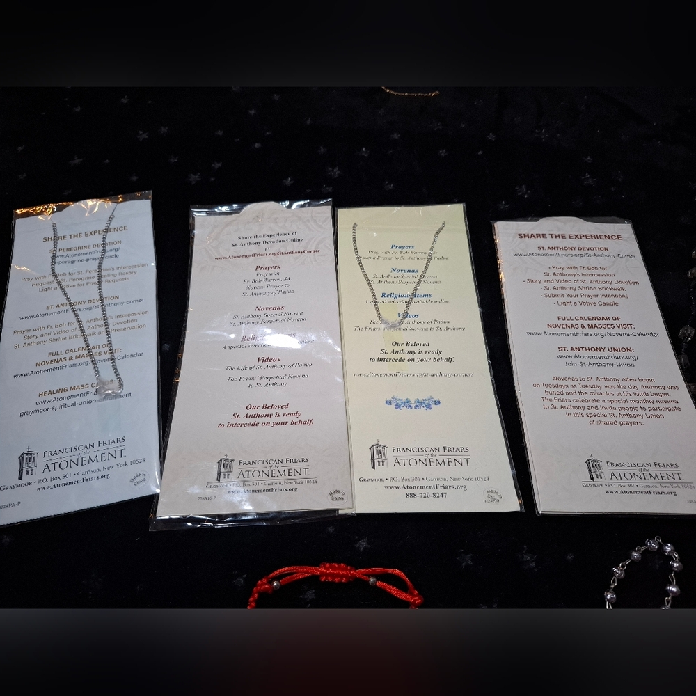 ✝️Religious Bundle Prayer Rosary Necklaces St Anthony Crucifix Jesus Cross - Picture 15 of 16